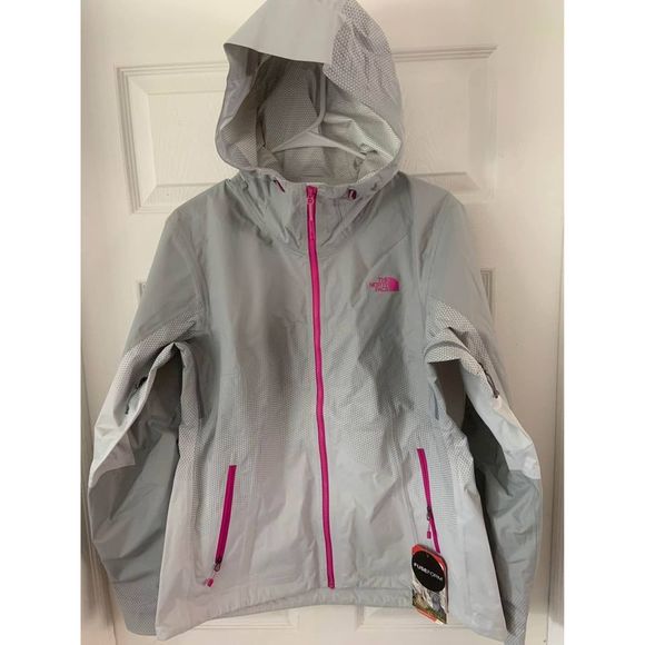 NEW Women's Small | THE NORTH FACE Waterproof Hooded Jacket Coat | Grey Pink - Picture 2 of 8